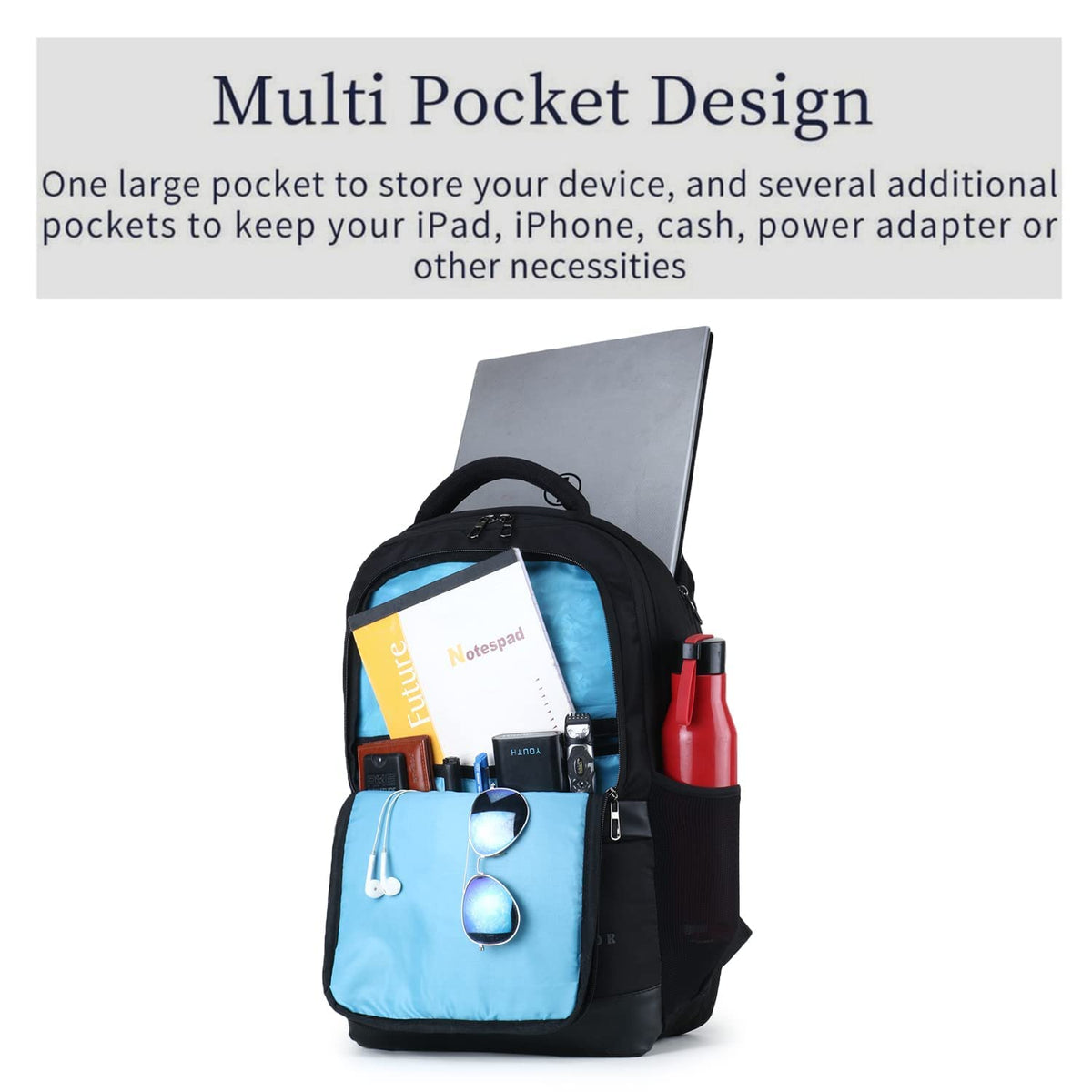 TRUE HUMAN Emperor Anti-Theft backpack With USB charging Port and anti ...