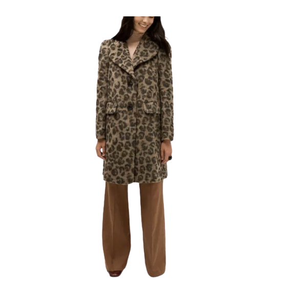 KATE SPADE Women's Brushed Leopard Wool Blend Coat in Hazelnut – Price Lane  Clearance