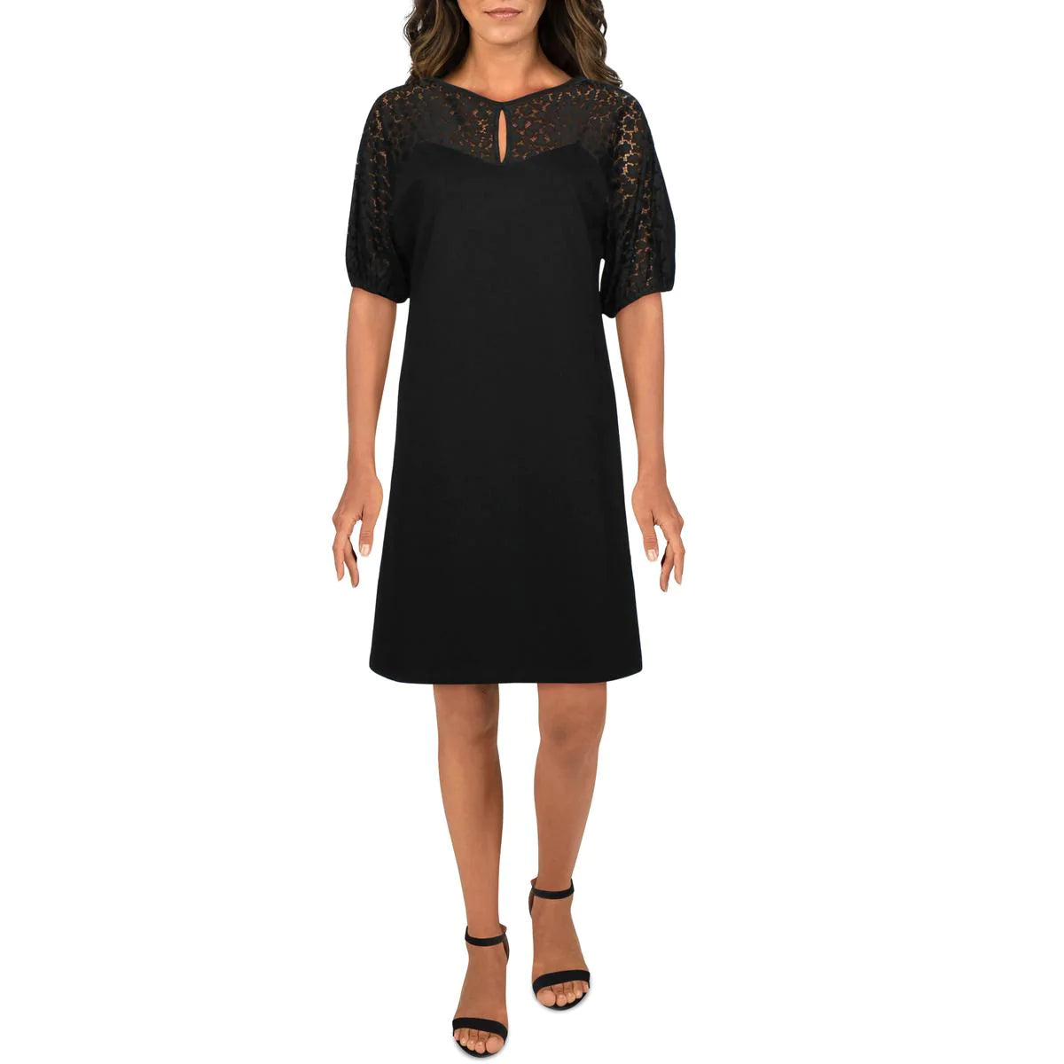 KATE SPADE Women's Black Lace Puff Sleeve Dress – Price Lane Clearance