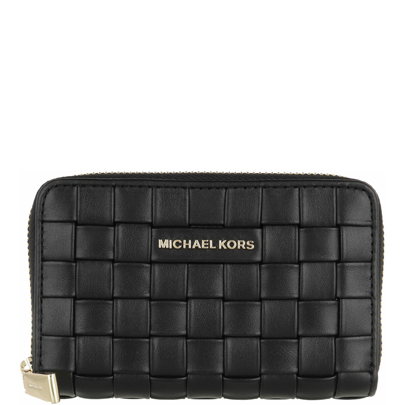 MICHAEL KORS Jet Set Leather Woven Card Case Women's Wallet in Black –  Price Lane Clearance