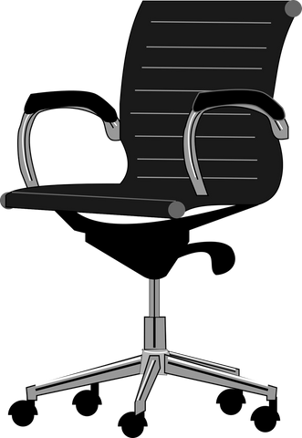 Chaise de bureau sur roulettes avec accoudoirs