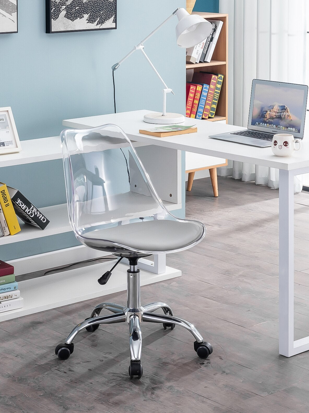Chaise de bureau confortable rotative et design transparente  Sosiege