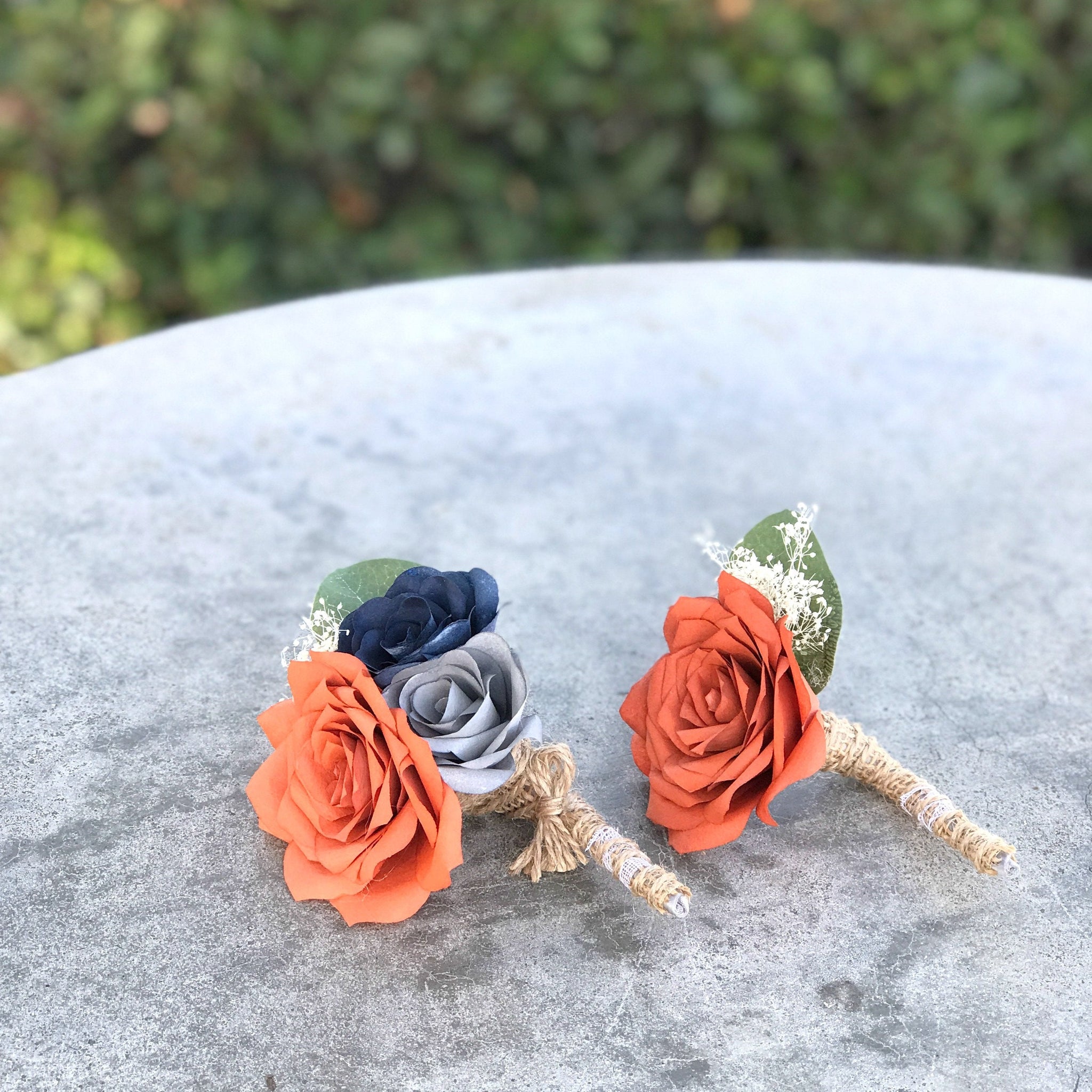 Paper Rose Corsage and/or Boutonnieres - Customizable colors