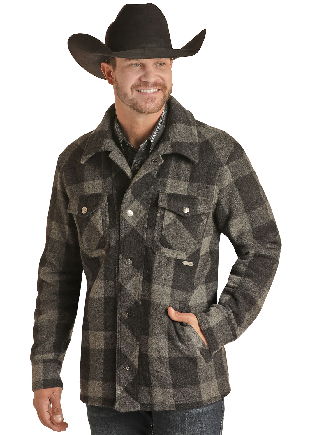 Panhandle Slim® Men's Rock & Roll Brown Plaid Snap Front Shirt