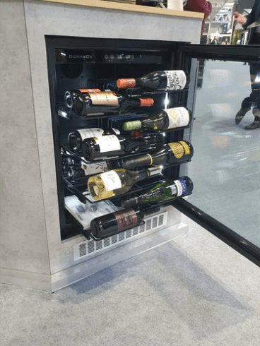 Champagne Fridge Shelves Pulled Out