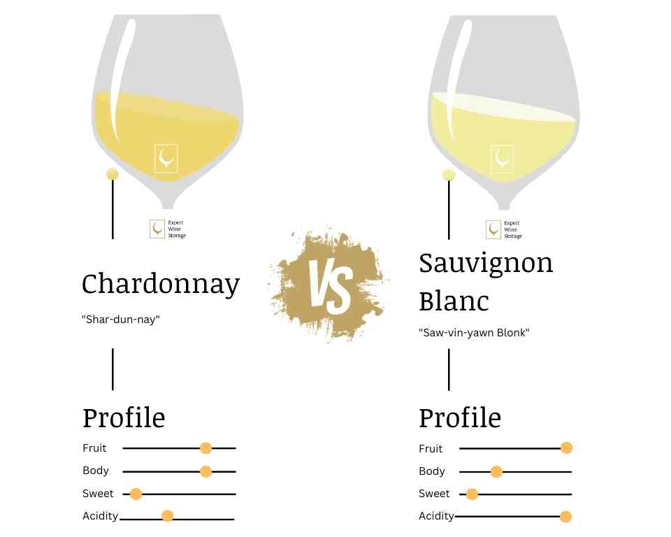 Sauvignon Blanc Compared to Chardonnay Visual