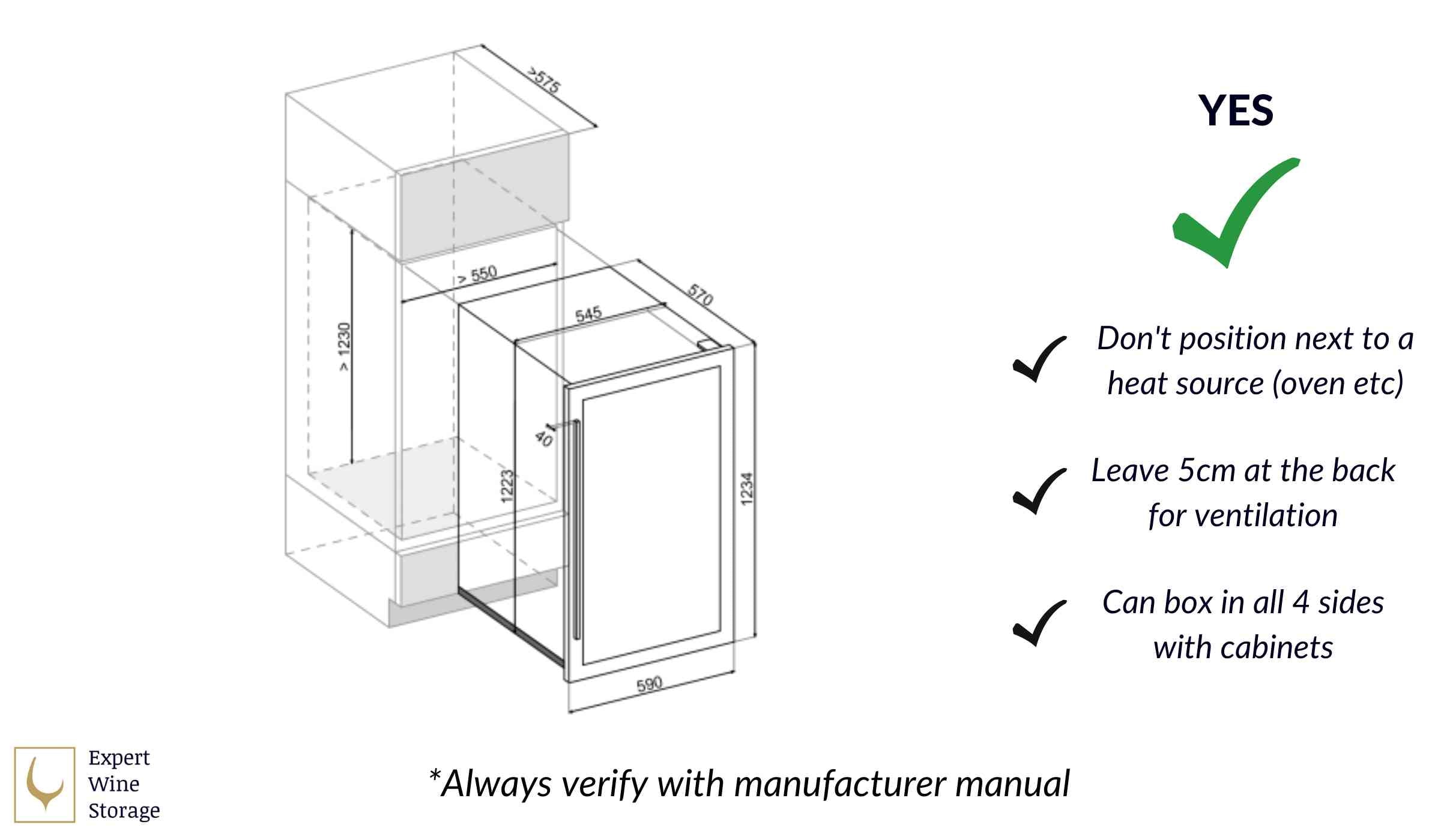 Integrated Wine Fridge Diagram