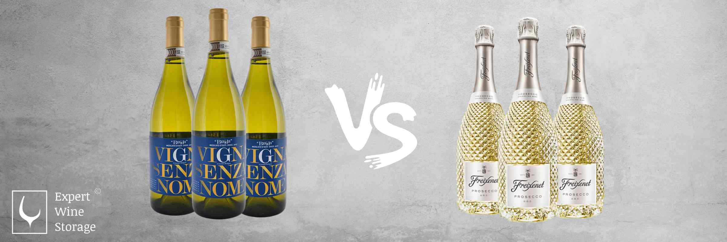 Prosecco and Moscato Wine Bottles