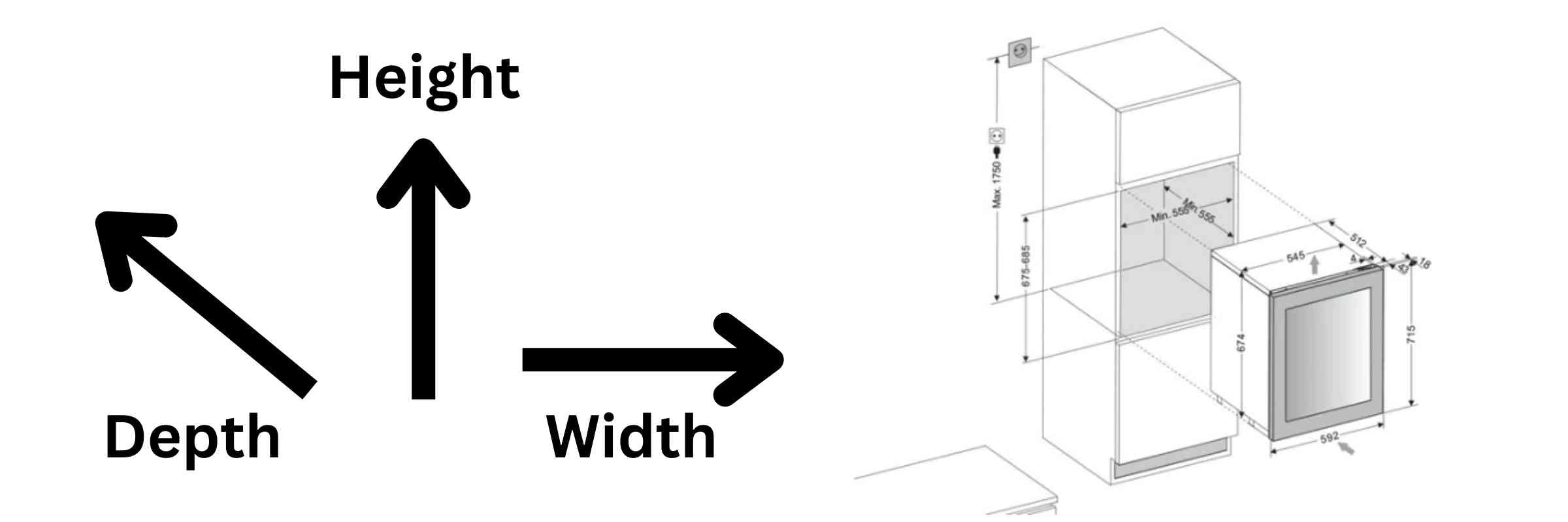 Wine Cooler Installation Sizes