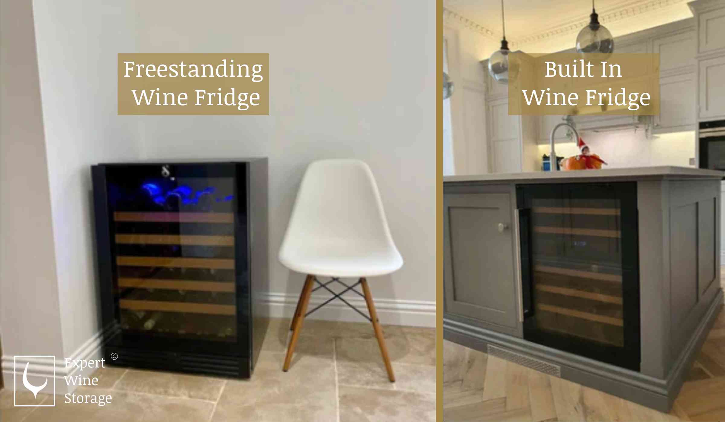 Wine Fridge Positioned Freestanding and Built In