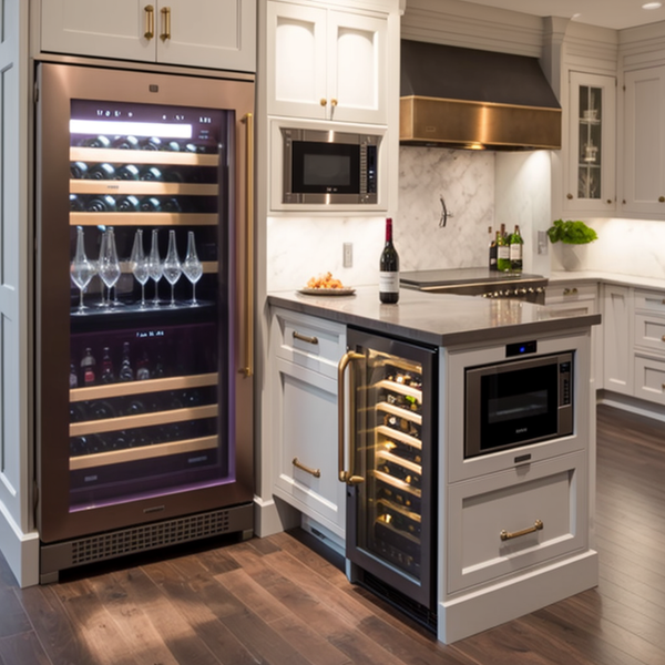 built in wine coolers in kitchen