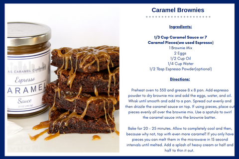 Photo of Caramel Brownies and Printed Recipe
