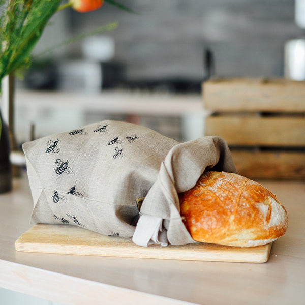 Bee Linen Bread Bag from the Honey Bee Collection by Helen Round