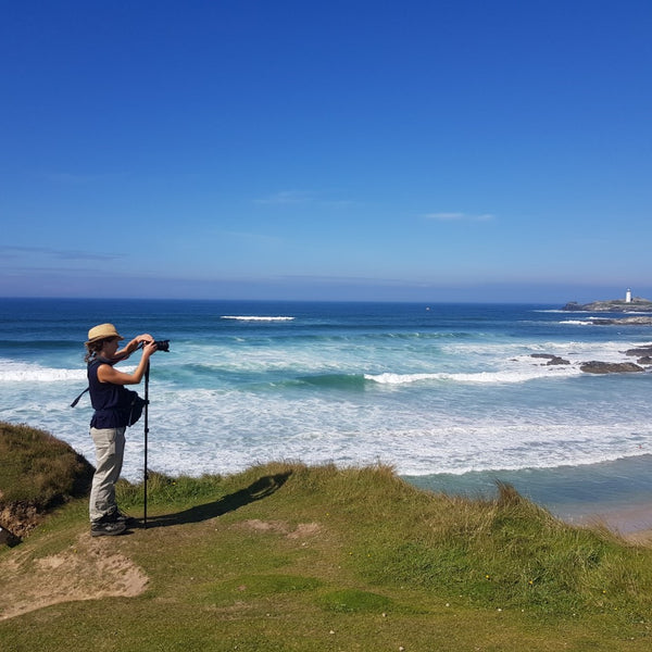 Bryony Stokes Filming Coastal Erosion at Gwithian Beach, West Cornwall