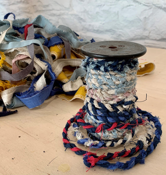 Fabric Twine from Linen Off Cuts by Helen Round