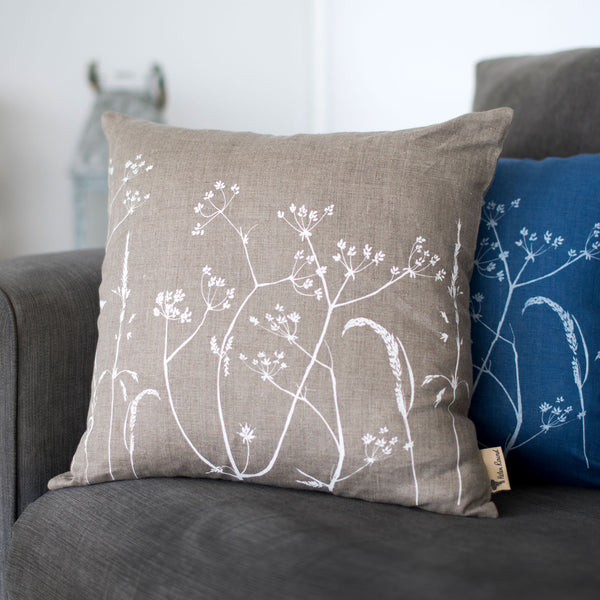 Linen Cushion from the Hedgerow Design, Natural from Helen Round