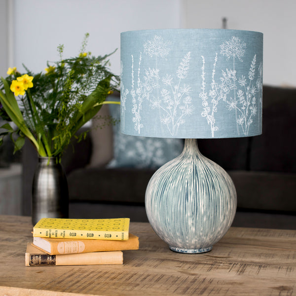 Lampshade from Helen Round's Garden Design in duck egg blue