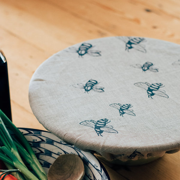 Large Bee Reusable Bowl Cover from the Honey Bee Collection by Helen Round