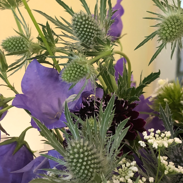 Purple Flower and Thistle Bouquet from The Moorland Flower Company