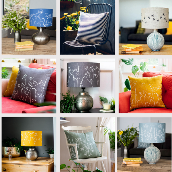 Linen Lampshades and Cushions From Helen Round