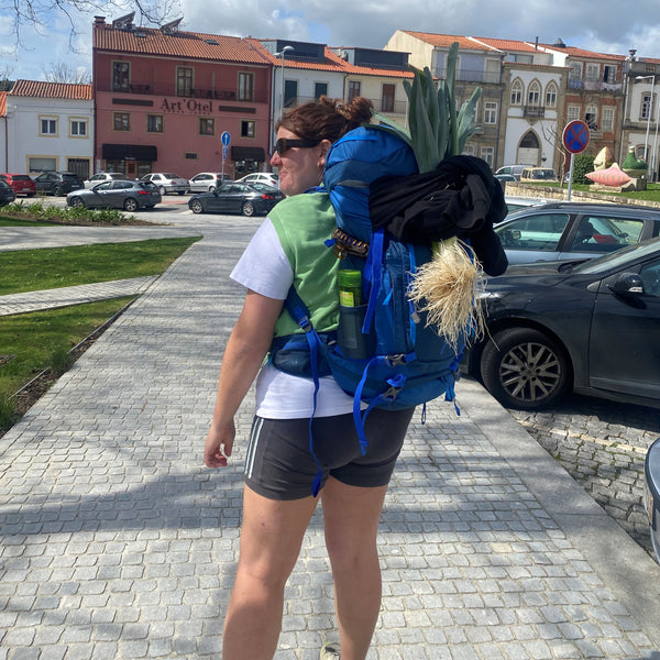 Phoebe Carrying Leeks on the Camino De Santiago