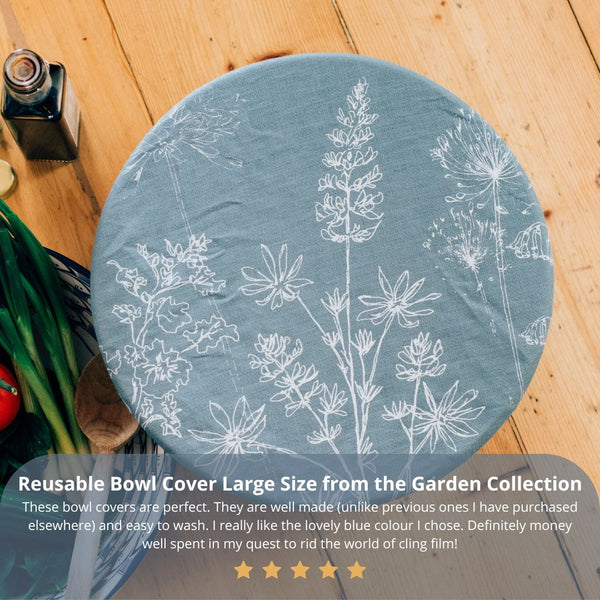 Review for Duck Egg Blue Reusable Large Bowl Cover in the Garden Design from Helen Round