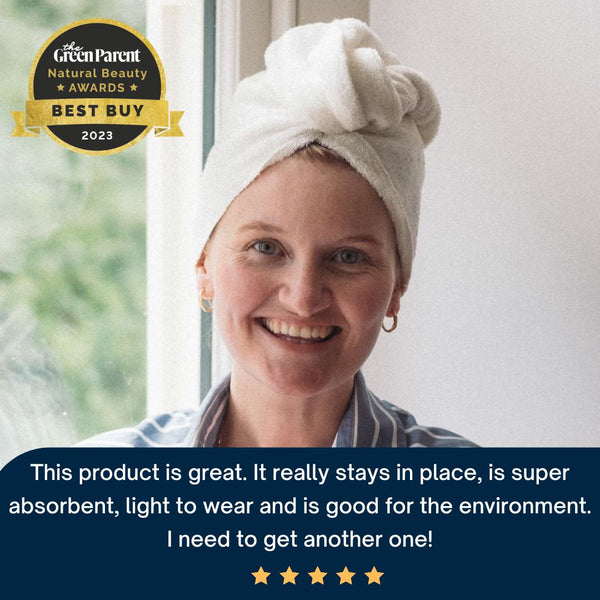 Product Review of Hair Towel Wrap with Picture of Happy Mum