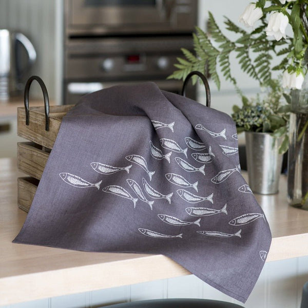 Helen Round Linen Tea Towel - Bee Design - Interismo Online Shop