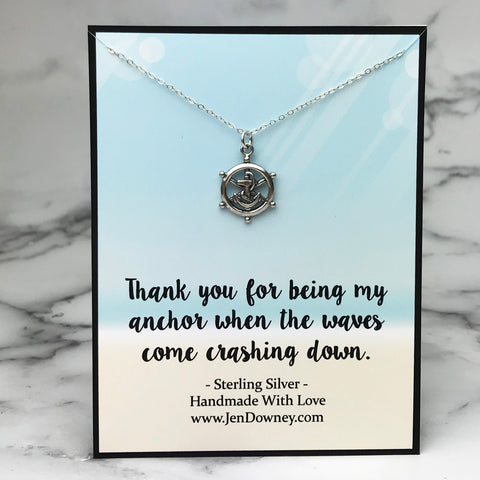 Always By Your Side High or Low Tide Friendship Quote Anchor Necklace – Jen  Downey