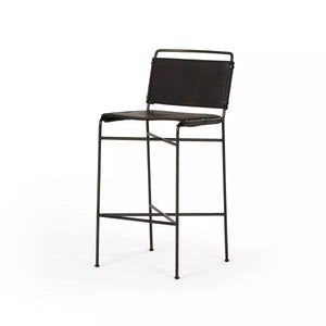 WHARTON BAR STOOL-DISTRESSED BLACK - Laura of Pembroke