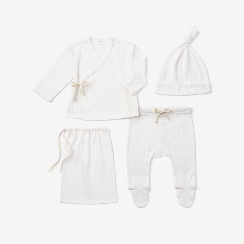 White Pointelle Newborn Gift Set