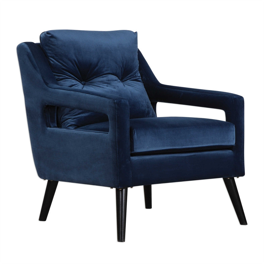 navy blue armchair