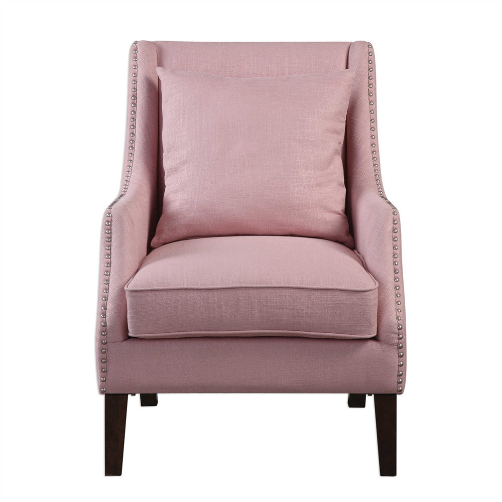 blush pink armchair