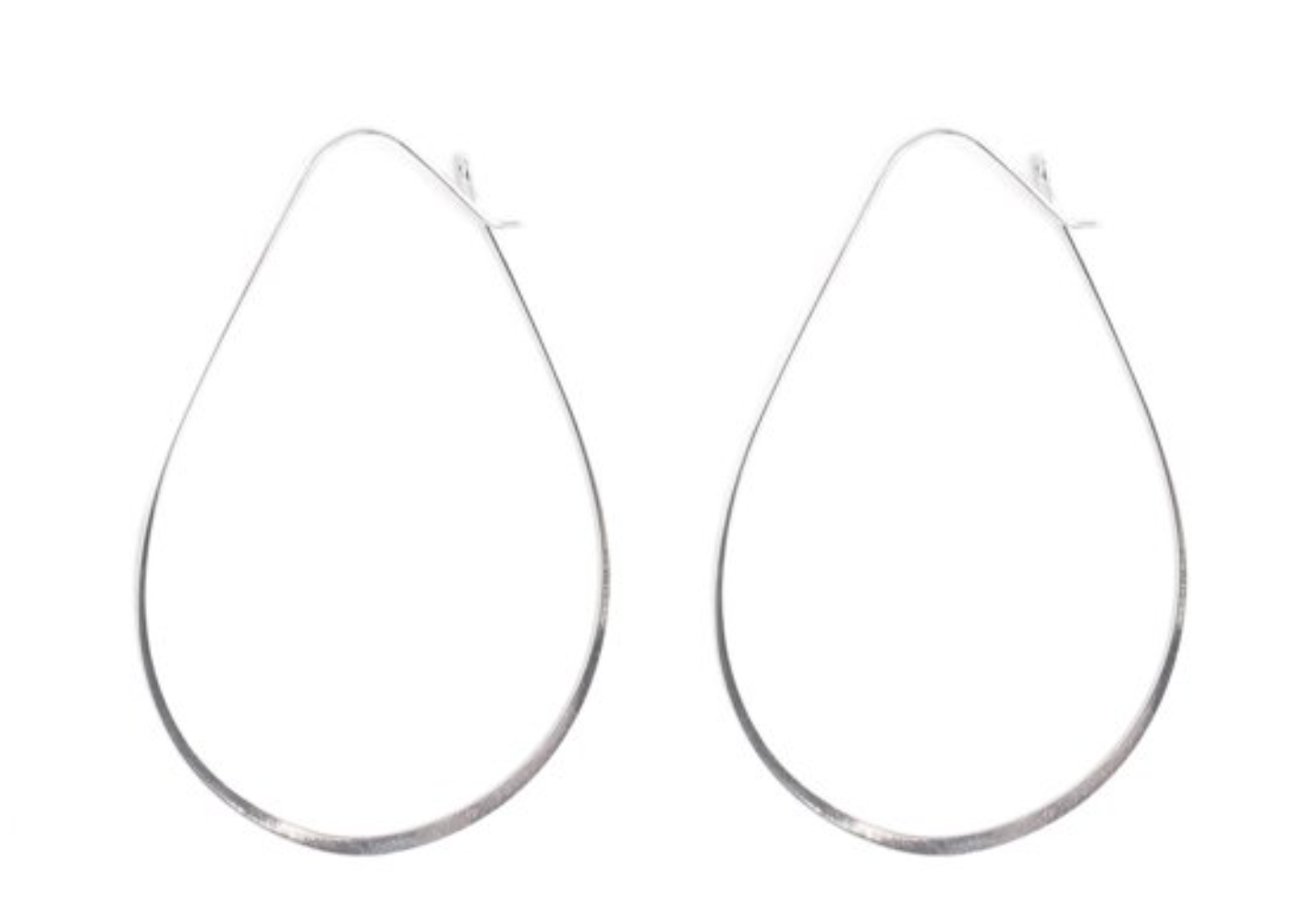 Oblong Oval Rhodium Studio Collection Earrings