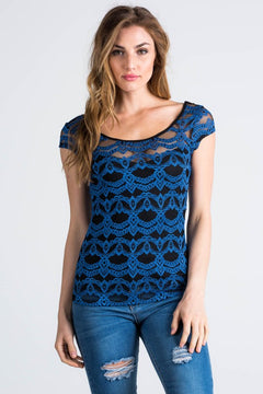 Scalloped lace fitted top