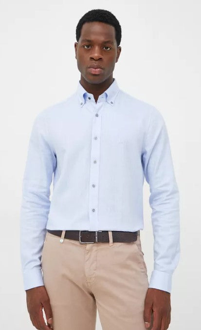 Michael Kors - Cotton Cashmere Slim Fit Shirt, Light Blue (Sizes 41, 42 &  43) | Michael Kors | Tector Menswear