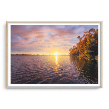 Sun sets over Lake Monger in Perth, Western Australia