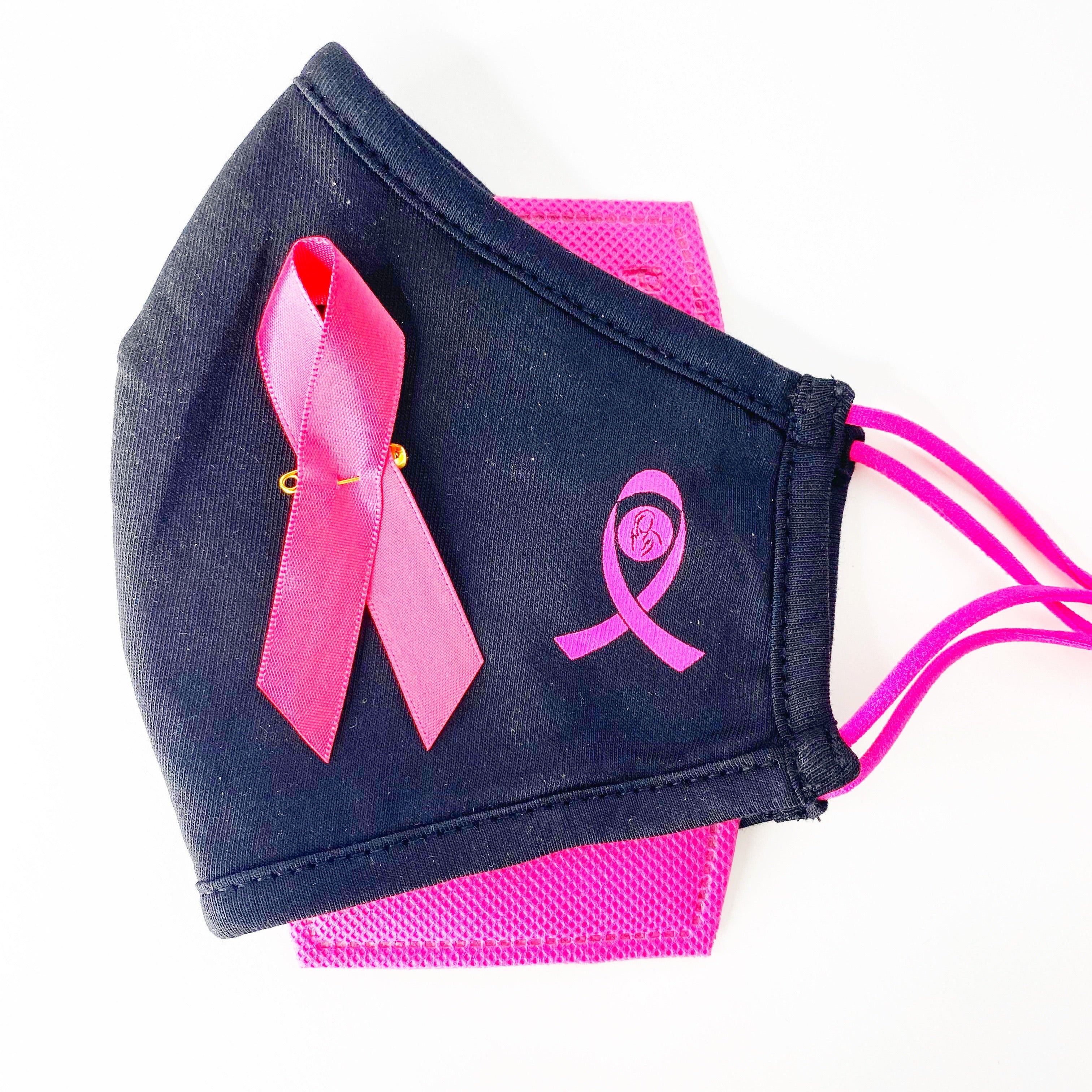 3 Layer Organic Cotton Breast Cancer Awareness Pink Ribbon Face Mask Canada