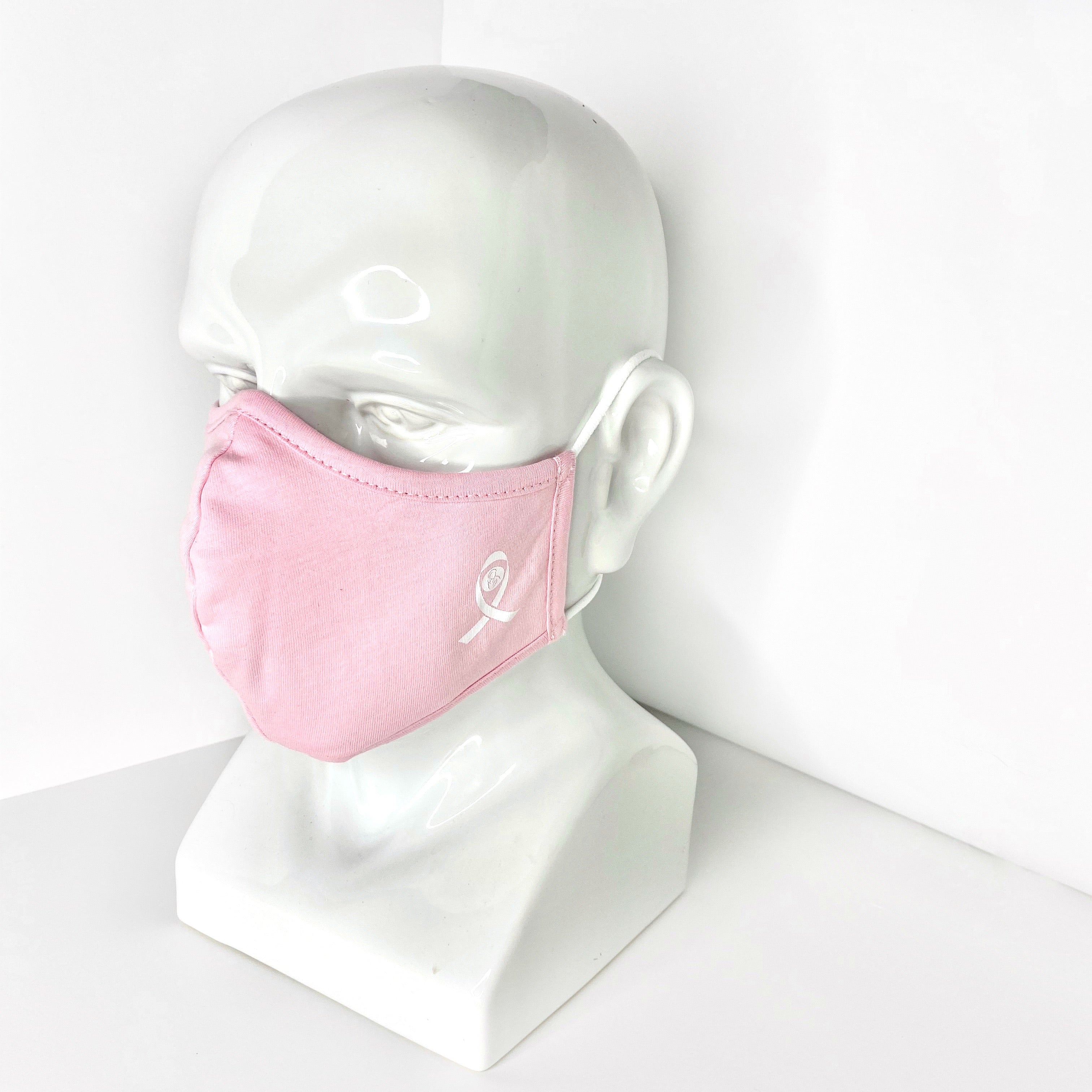 3 Layer Organic Cotton Breast Cancer Awareness Pink Ribbon Face Mask Canada