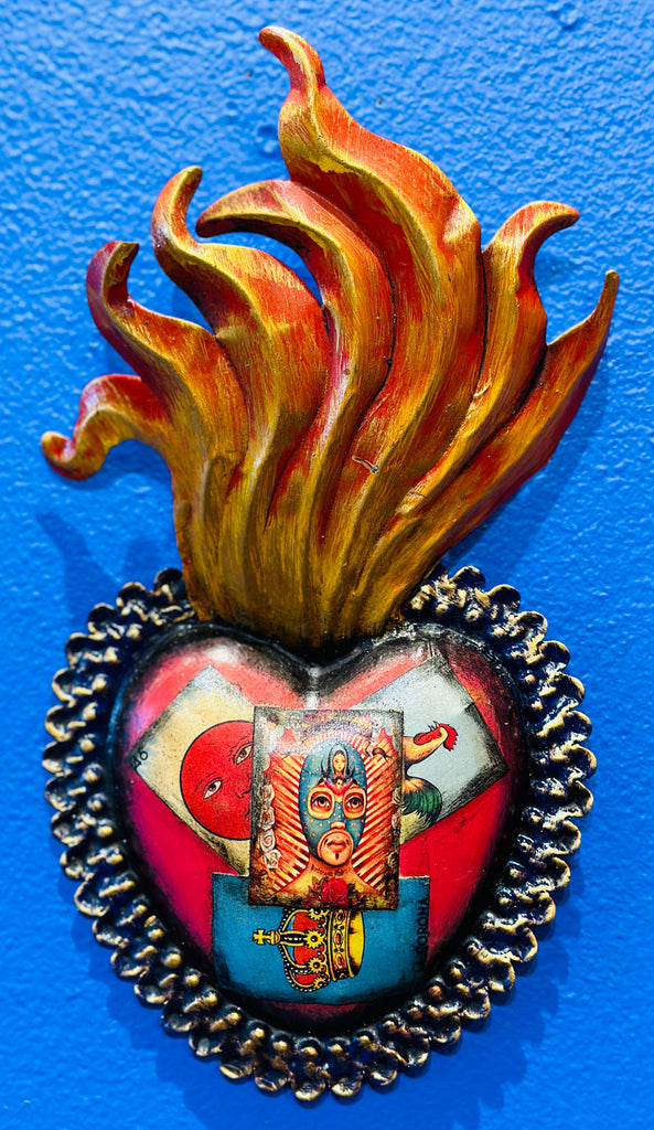 Frida Kahlo Collaged Loteria Sacred Heart Milagros Seattle