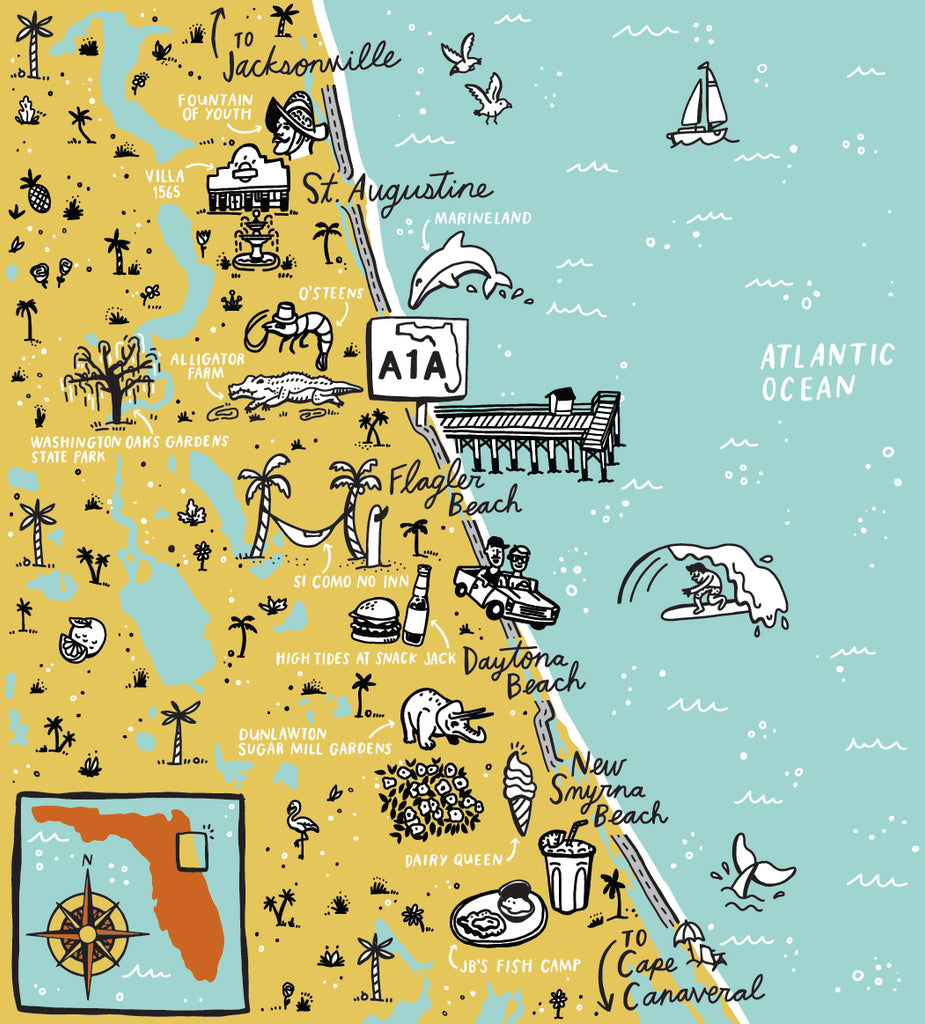 Brainstorm Illustrated Map for Southbound Magazine - Atlanta Magazine