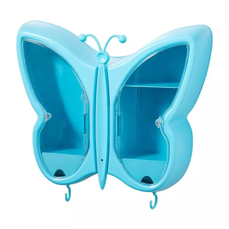 Blue Large Butterfly Cosmetic Case