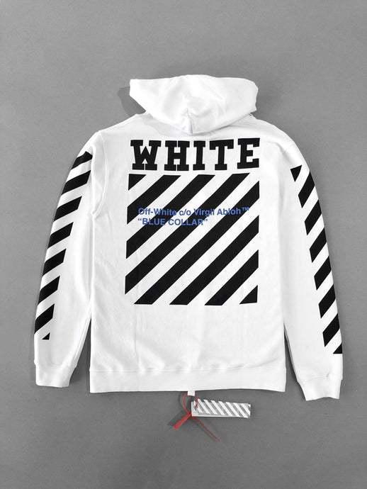 off white hoodie blue collar