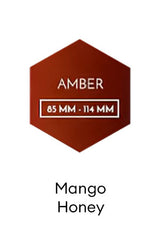 Mango Honey, and a hexagon showing the tones of Light Amber and Amber