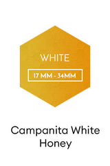 Campanita White Honey, and a hexagon showing the tones of White and Extra White