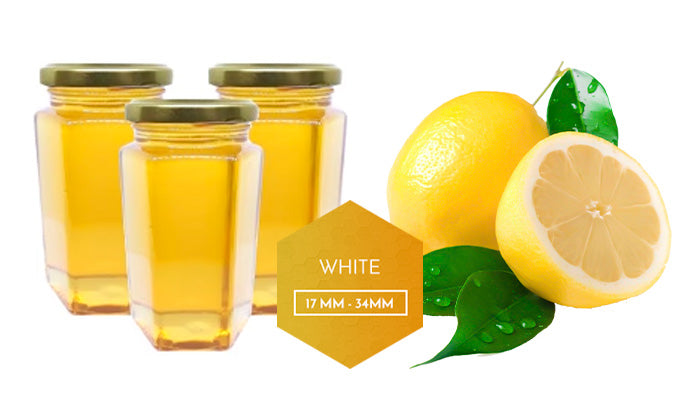 Some lemons, and a hexagon demonstrating the "white" honey tone.