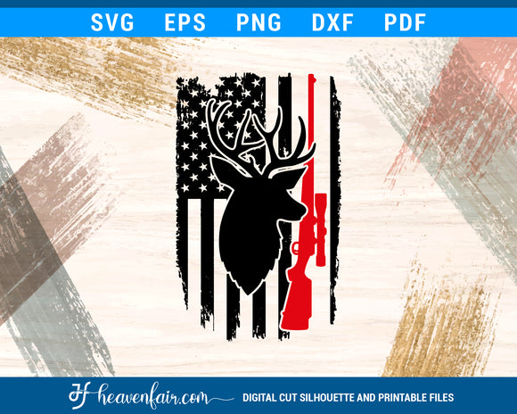 Download Deer Hunting Distressed American Flag 4th Of July Svg Heaven Fair