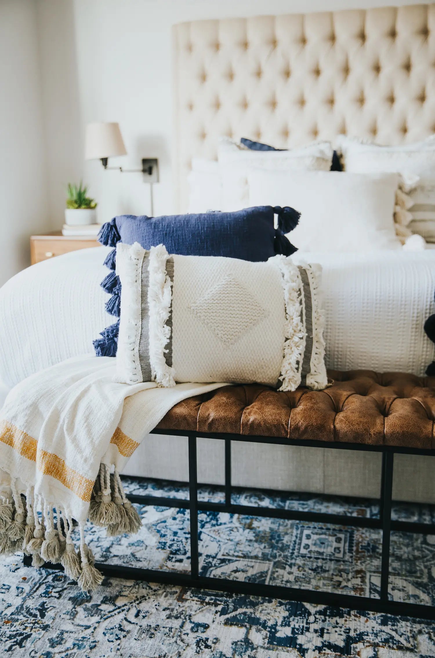 Beige Bedroom Fabric Textures