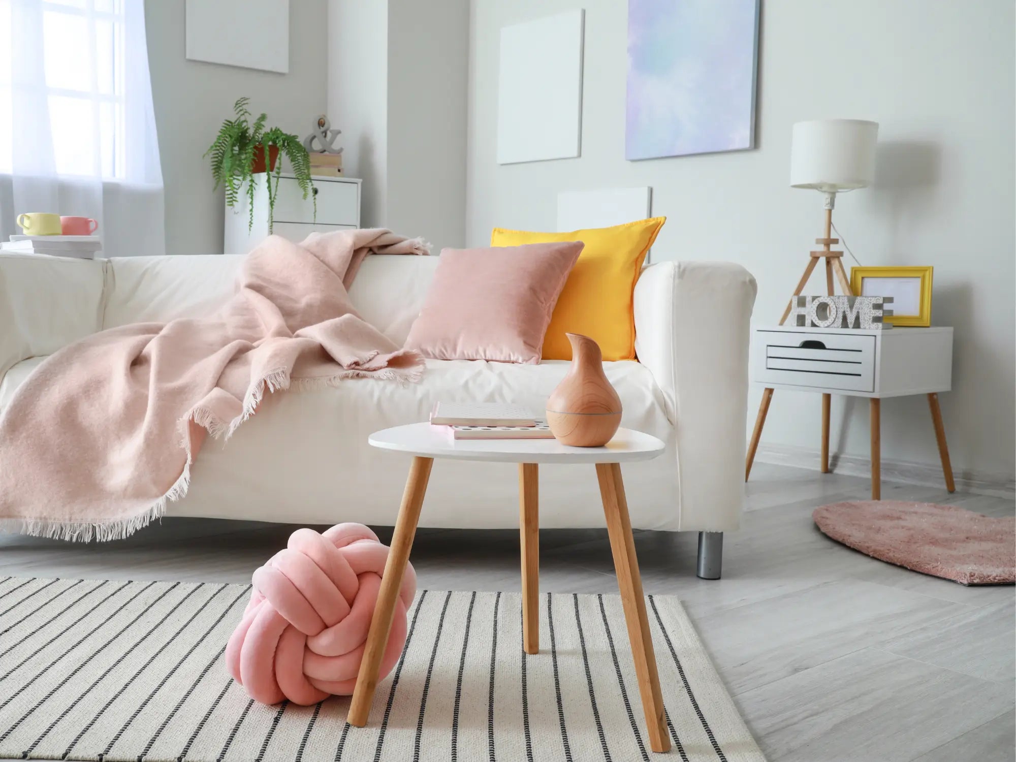 Pink Layered Cushions Interior Styling