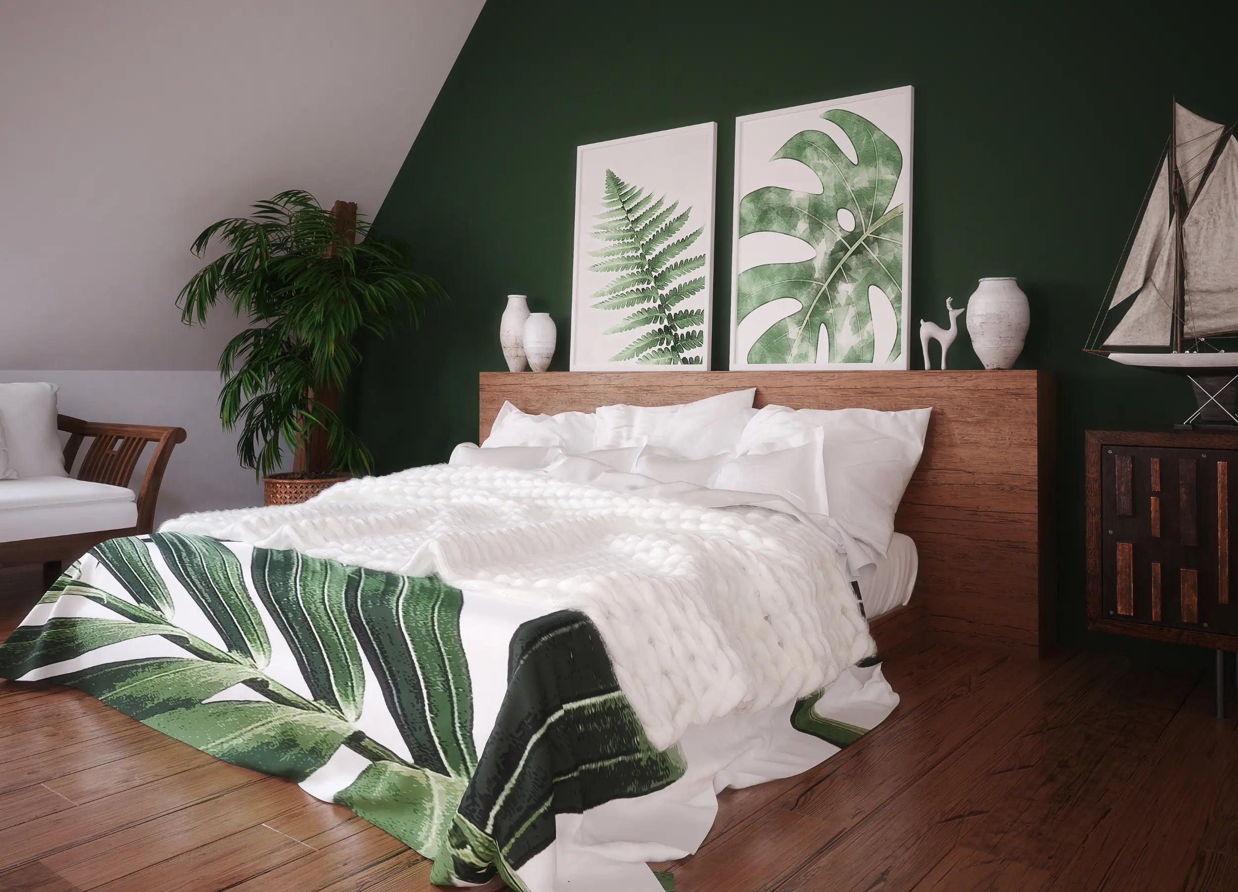Sage Green Bedroom Feature Wall